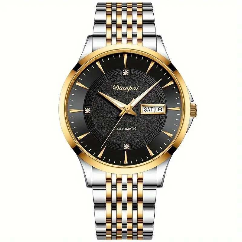 Механичен, Автоматичен, Класически златен часовник 18К Black/Gold !