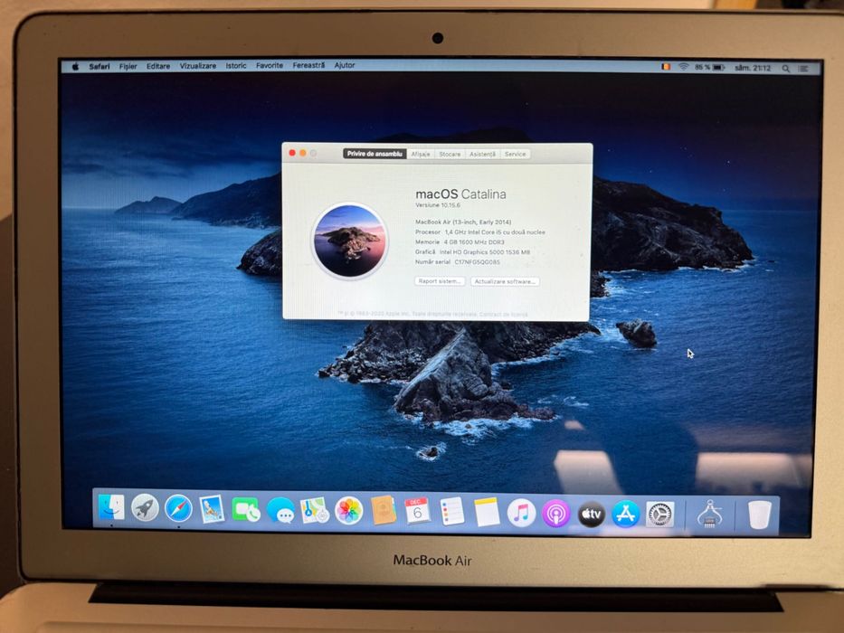 Macbook Air A1466 (2014) macOS Catalina 13 inch 4GB Ram 128 GB storge