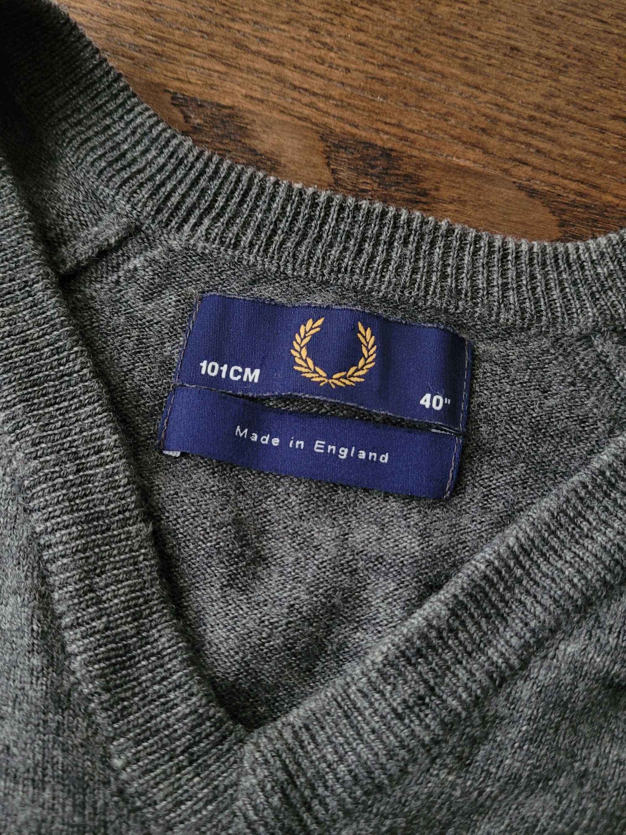 Pulover Fred Perry 100% lână, marimea M (Made in England)