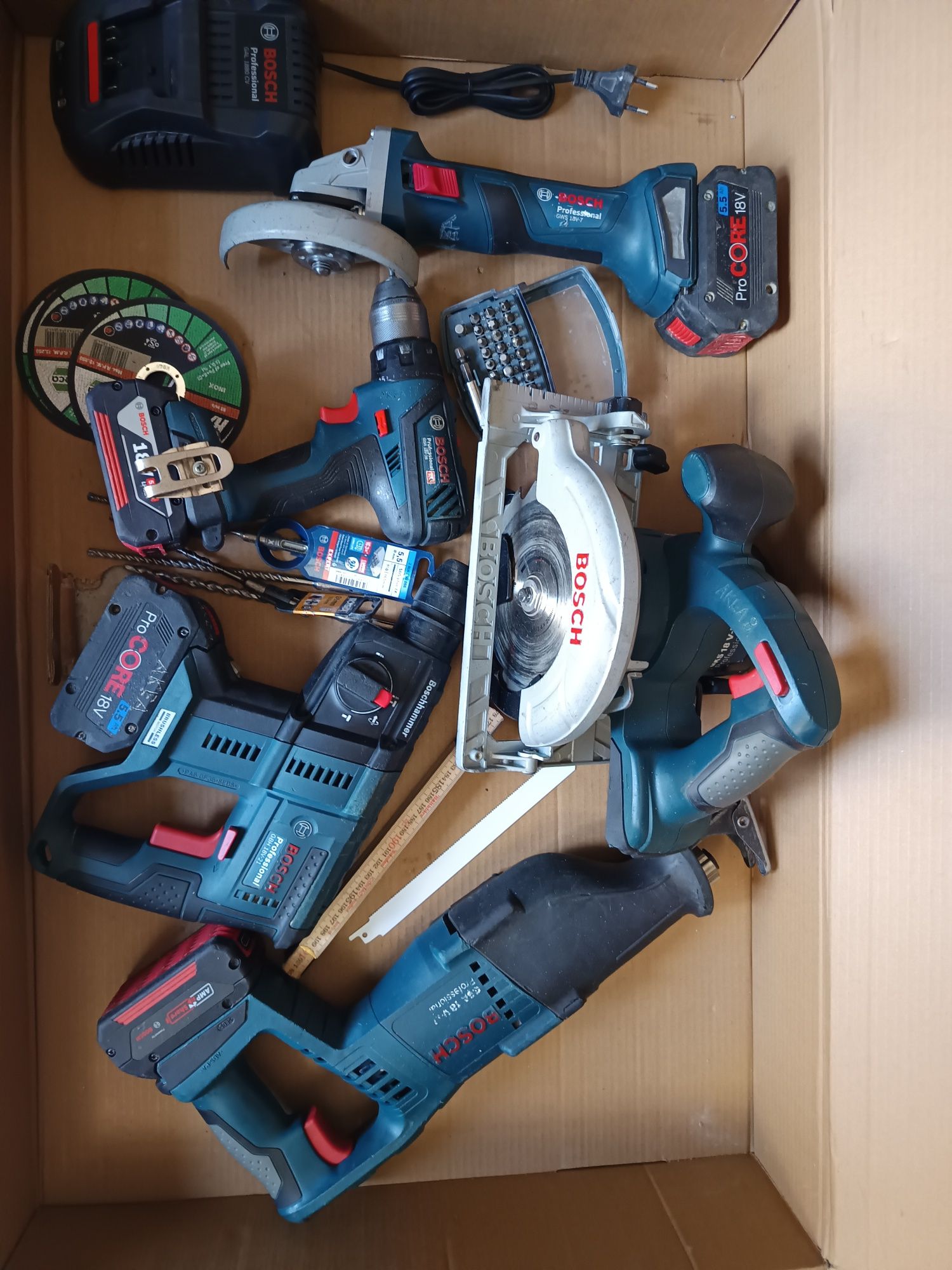 Set Bosch 18v brushless flex rotopercutor filetanta