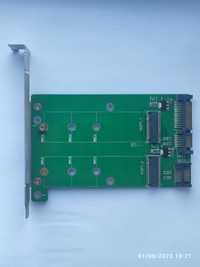 Adaptor Inter-Tech KT005B  1x SATA Male - 2x M.2 SATA SSD