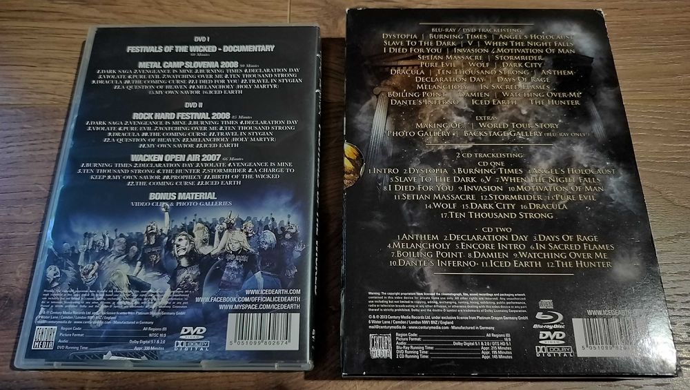 Iced Earth colectie DVD / Blu-ray / CD Live