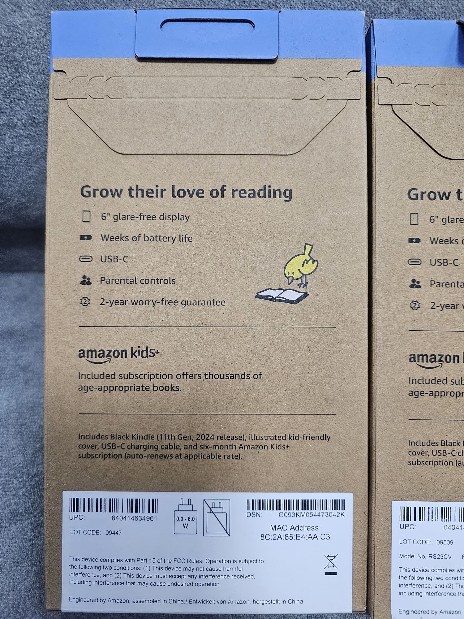 Kindle 2024 11 gen с чехлом Kids, 6”, 300 ppi display, 16Gb