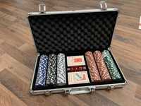 Набор для покера "Профи" 300 фишек в кейсе новый без номинала в наличи