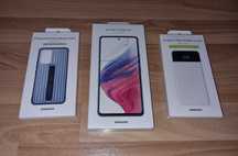 Husa Samsung A53 5G S View Wallet Cover/standing cover+folie/A35 piele