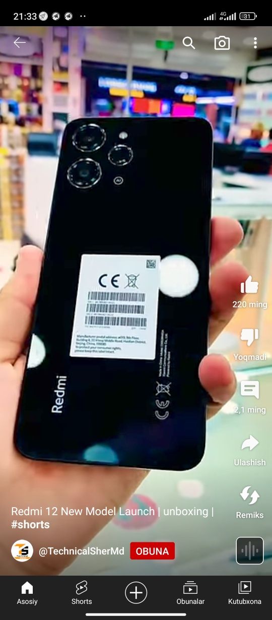 Sotiladi narxi redmi 12