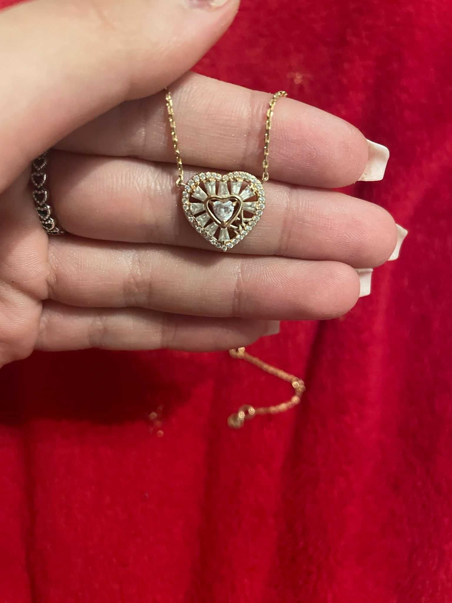 Colier Michael Kors Premium argint cu inima si cubic zirconia