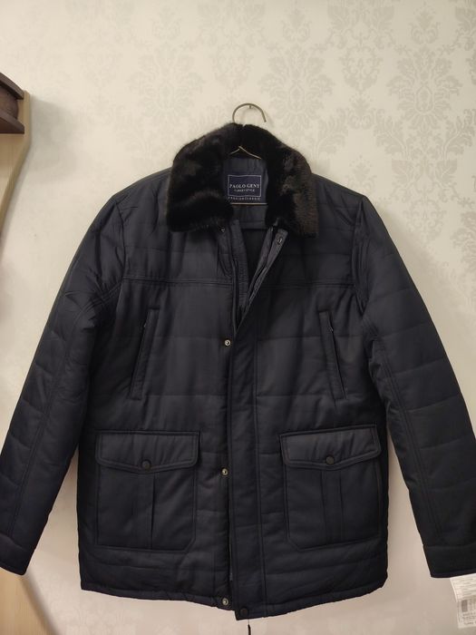 Мужская зимняя куртка с меховым воротником. Размер 52 - 54