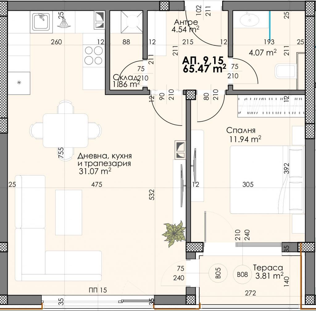 Продава се Двустаен апартамент в Пловдив, Христо Смирненски - 73 кв.м за 1370 €/кв.м - Снимка #1