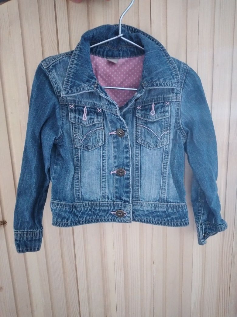 Geaca blugi 3 4 ani jeans fete fetite 98 104 albastra jacheta roz