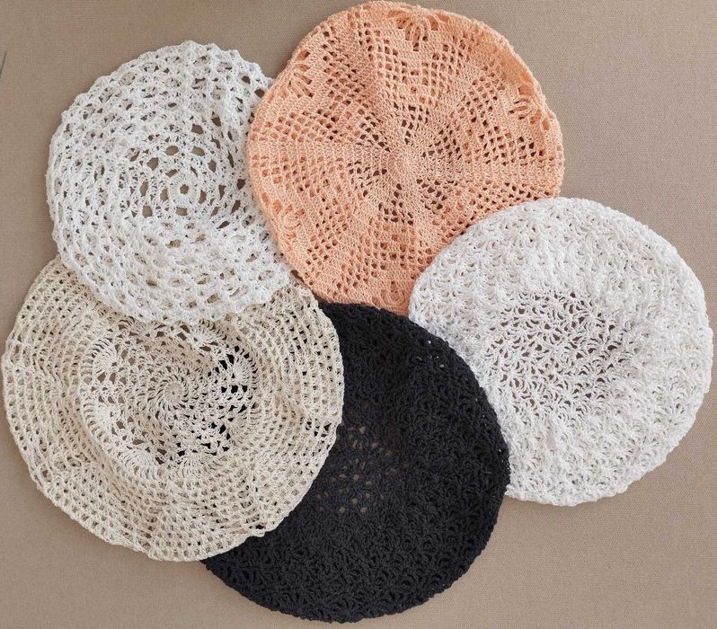 Летние женские береты, ручная работа