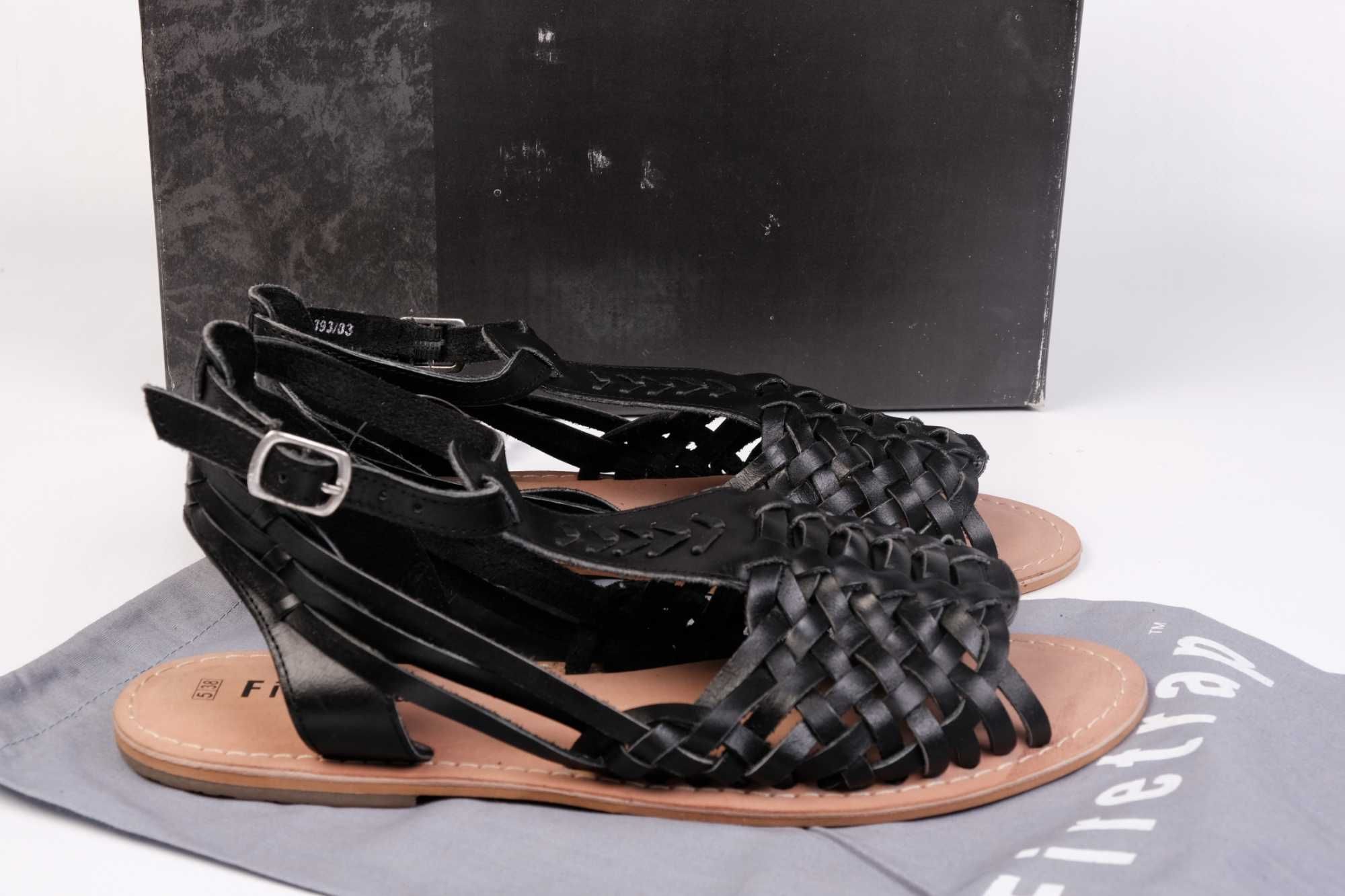ПРОМО Сандали FIRETRAP -38- Оригинални дамски черни кожени сандали