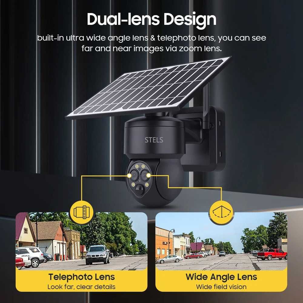 Соларна камера STELS SZ6, 6MP, Wi-Fi, PTZ, 12X Zoom, 2 цвята