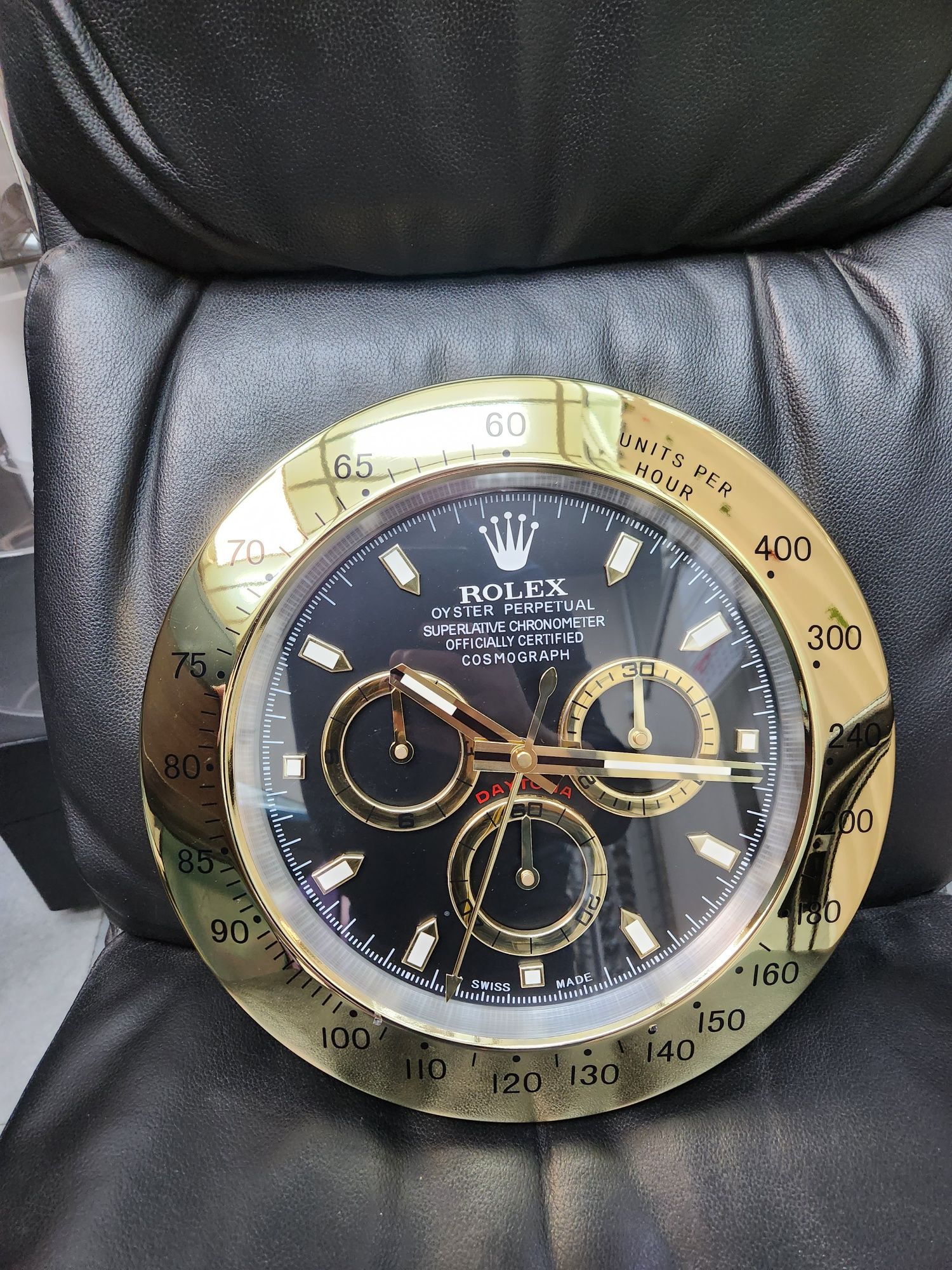 Стенен часовник Rolex Дайтона 34 СМ златен