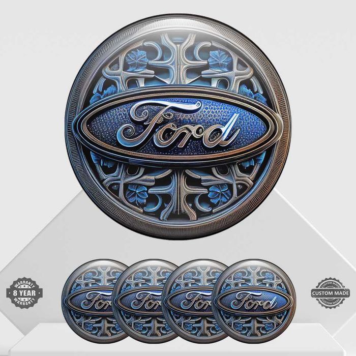 4 броя Силиконови стикери за Капачки за Джанти с лого FORD