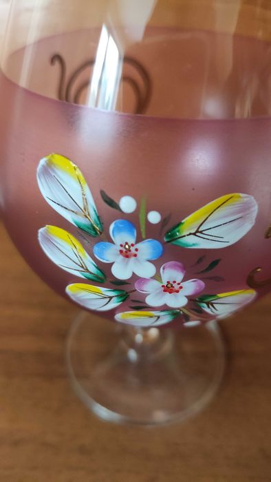 Цветна кристална чаша за юбилей