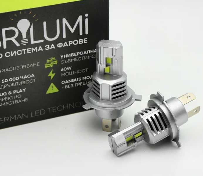 Bi-LED крушки за фарове H4 - BRILUMI ZENITH - 200W - CANBUS 6000K