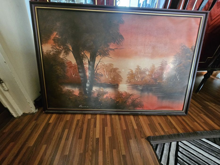 Tablou vintage în ulei pe panza 130/80