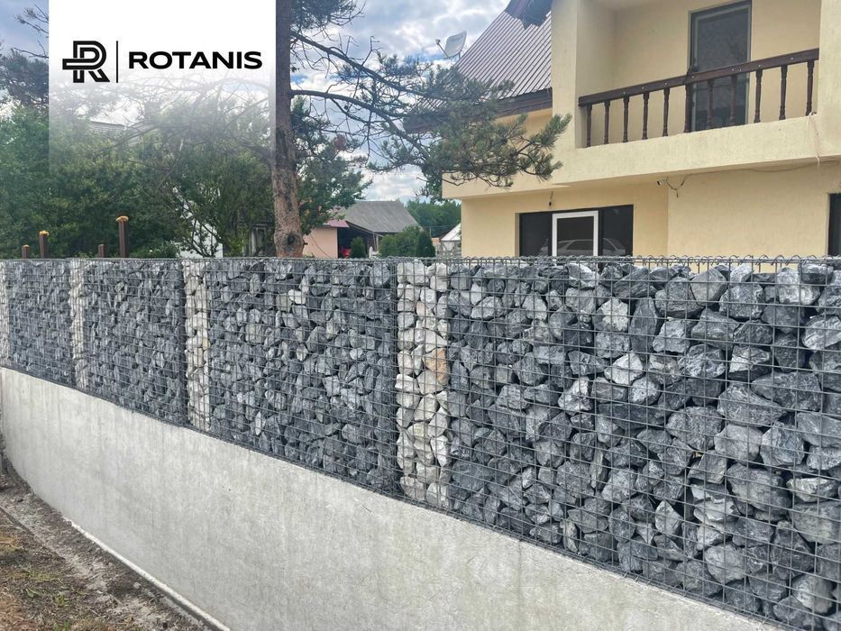 Gard din piatra tip gabion Panou zincat + Piatra Naturala / Producator