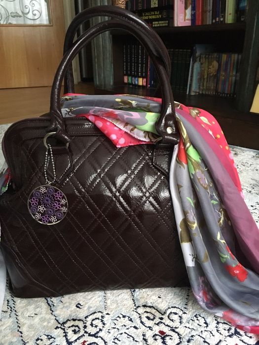 Geanta 100% piele, visinie/ purpura, femei, casual