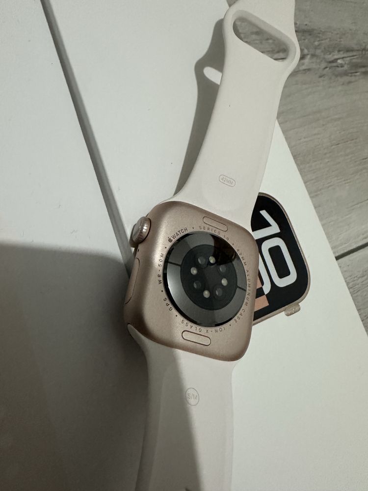 Apple watch seria 10, rose gold, 42 mm, gps, garanție