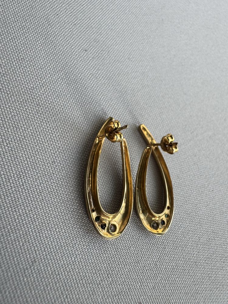 Cercei din aur, cubic zirconia, safir, smarald si rubin
