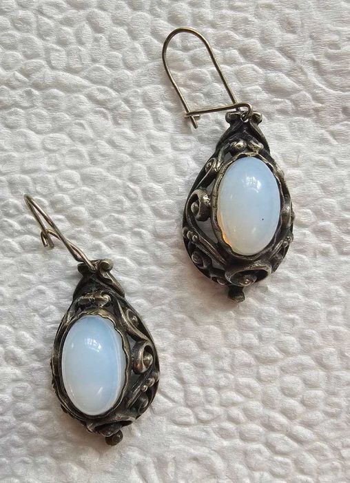 Серьги с натуральными камнями. Винтаж.