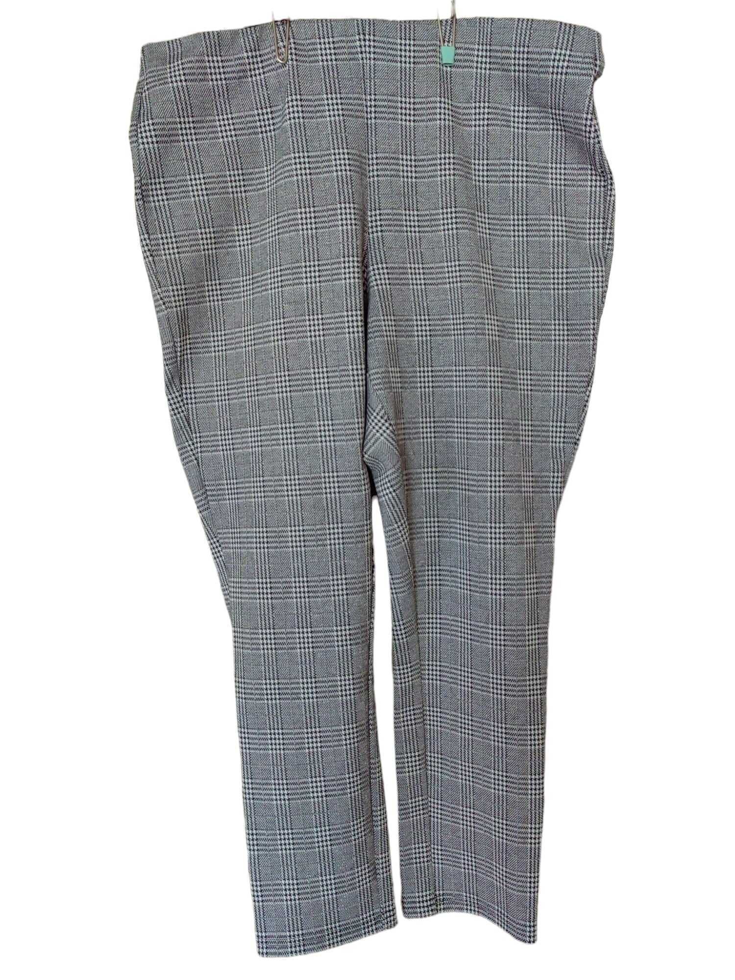 Дамски кариран панталон с цип H&M, 86% полиестер, 13% вискоза, XL