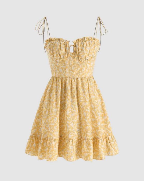 superba rochita de vara material inflorat