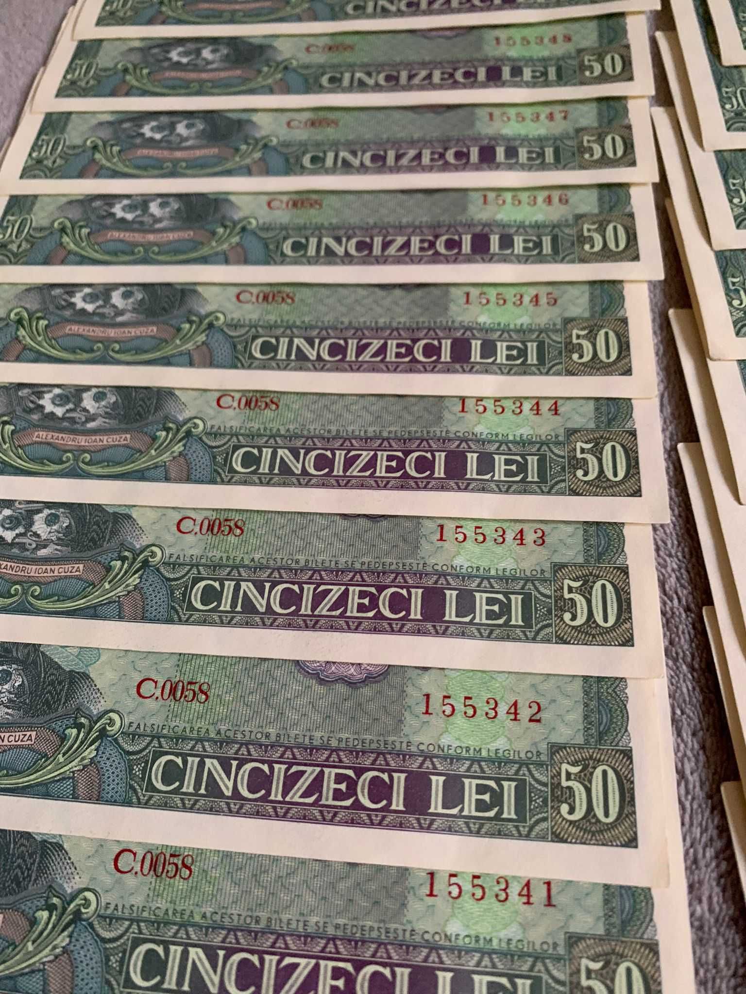 Bancnote 50 lei 1966, serie consecutiva