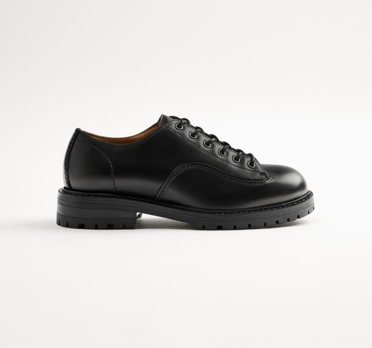 Pantofi Zara piele naturală negru 45