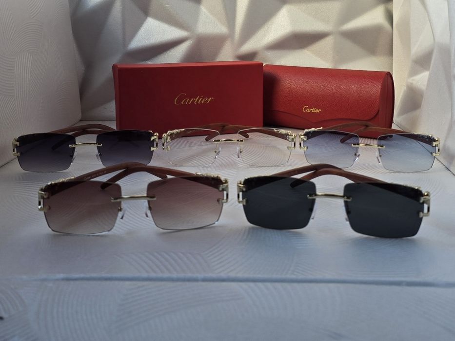 Мъжки слънчеви очила дървени дръжки с пантера 5 цвята