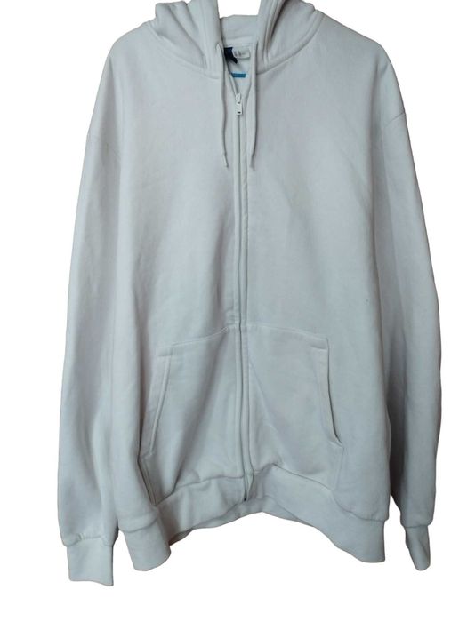 Мъжки суитшърт с цип H&M Divided, 60% памук, 40% полиестер, Бял, XL
