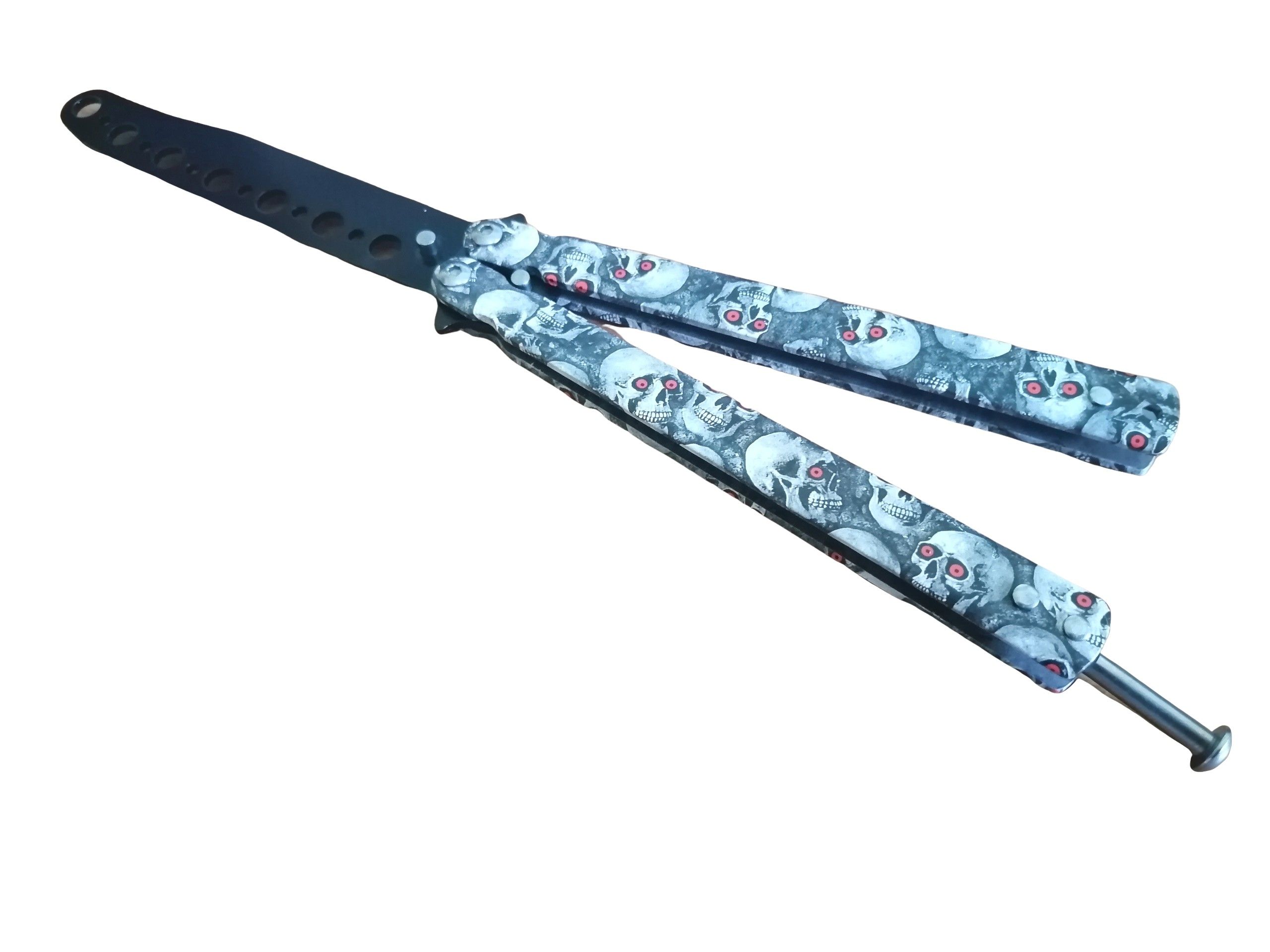 Briceag fluture, Happy Skulls, pentru antrenament, 22 cm