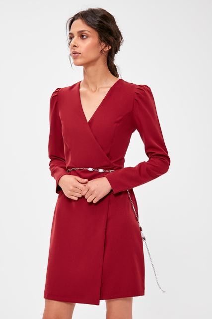 Rochie burgundy, 34/36 xs/s, noua