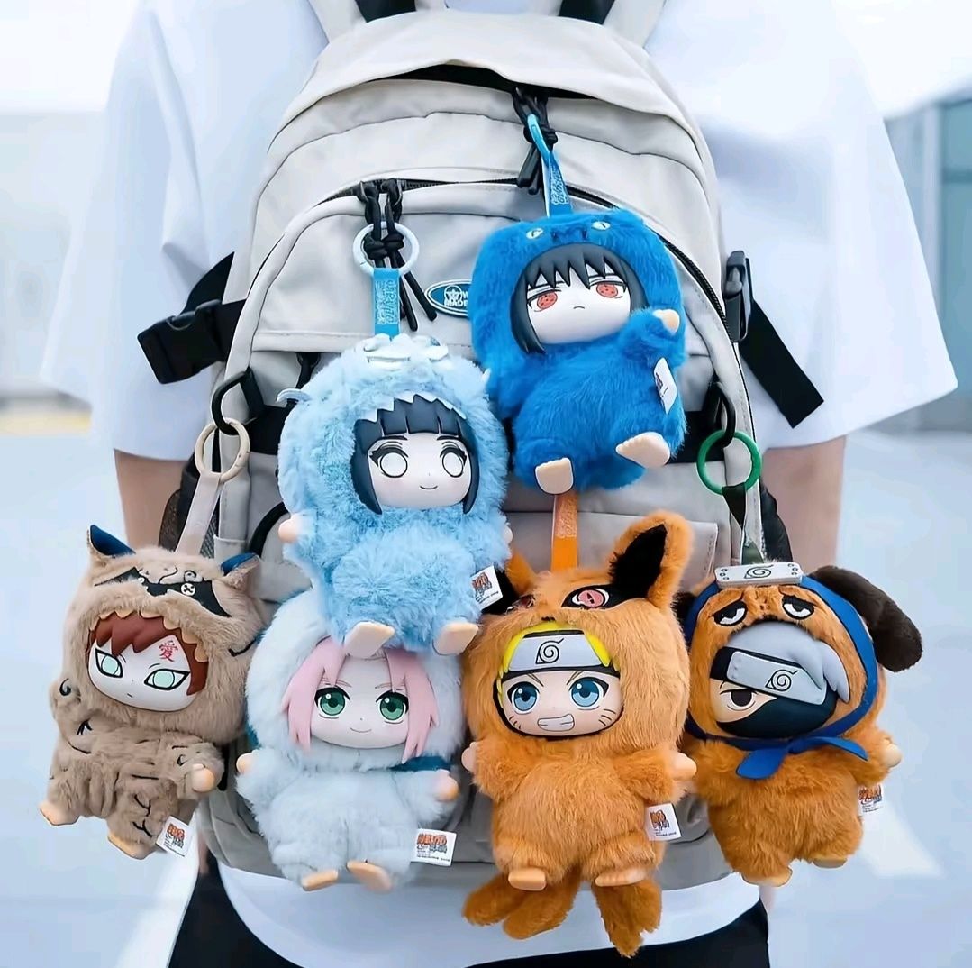 Naruto Beast Party x Labubu — оригинален плюшен ключодържател / играчк