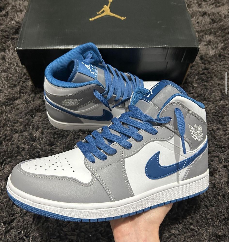 Jordan 1 Mid True Blue 42