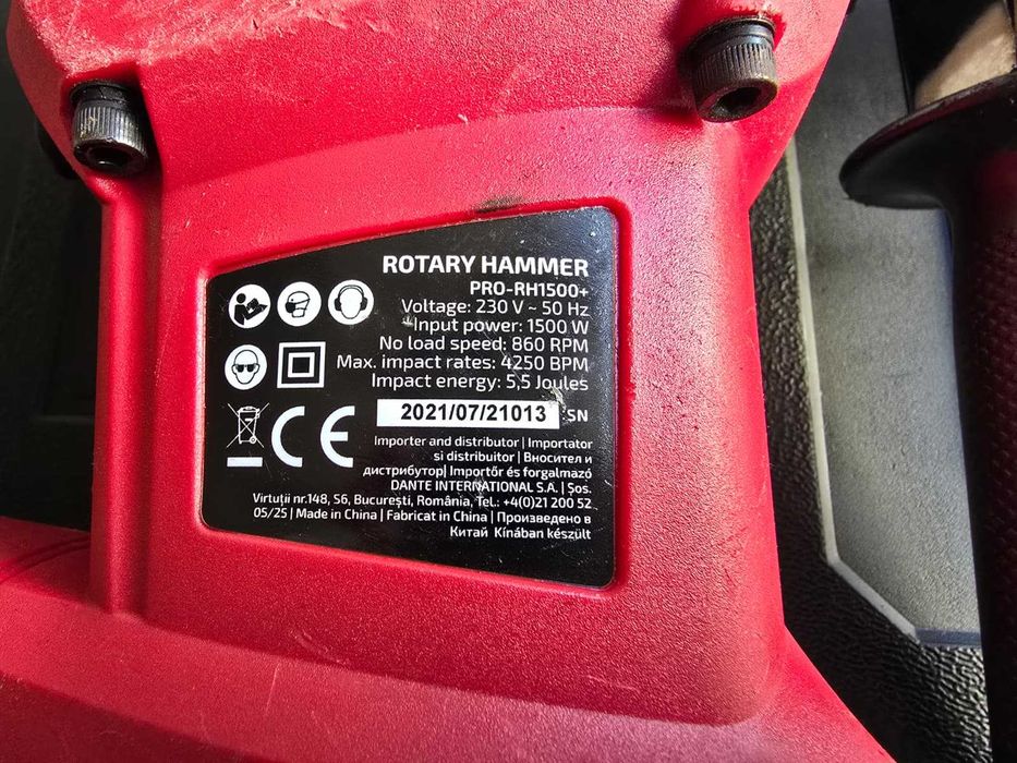 Ciocan rotopercutor Steinhaus PRO-RH1500+, 1500W, 860 RPM, 5.5J