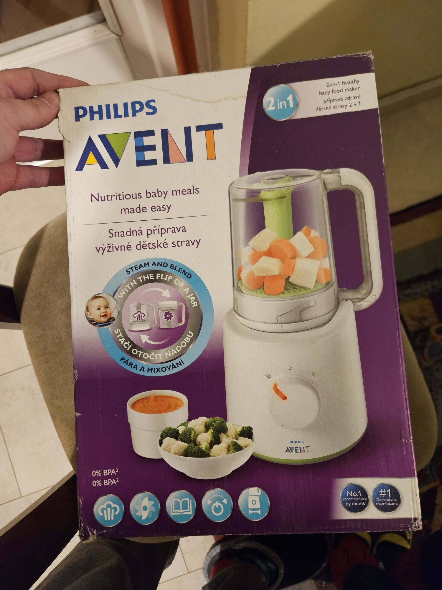 Aparat de gatit cu abur si blender 2in1 Philips Avent SCF870/20, pahar