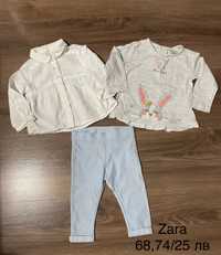 Дрешки за момиченце, блузка, дънки и риза Zara