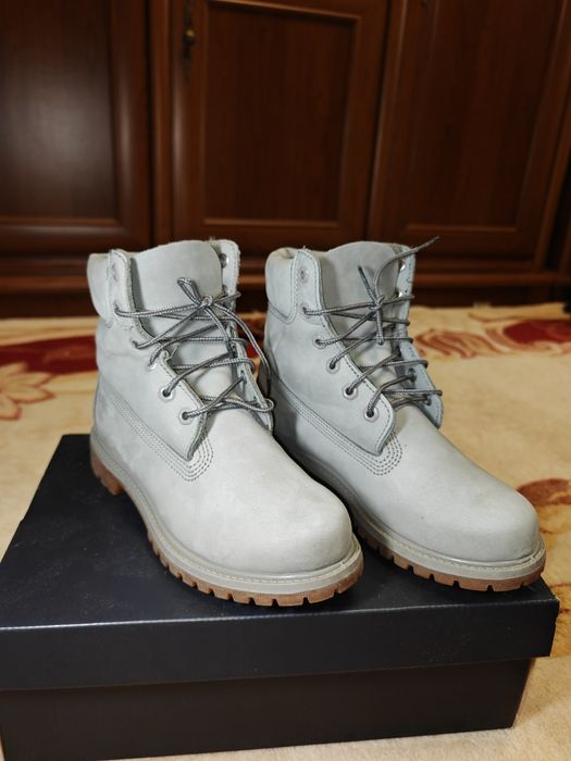Ghete piele Timberland 6 Inch Grey gri