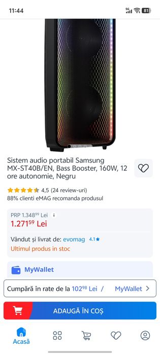Vând Boxa Portabila Samsung ST40B Impecabila
