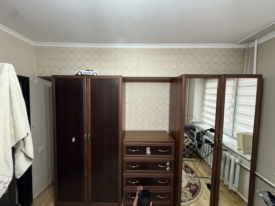 Один шкаф с зеркалом, один для вещей, один комот