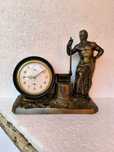 statueta veche bronz ceas antichitati vintage decor antic handmade