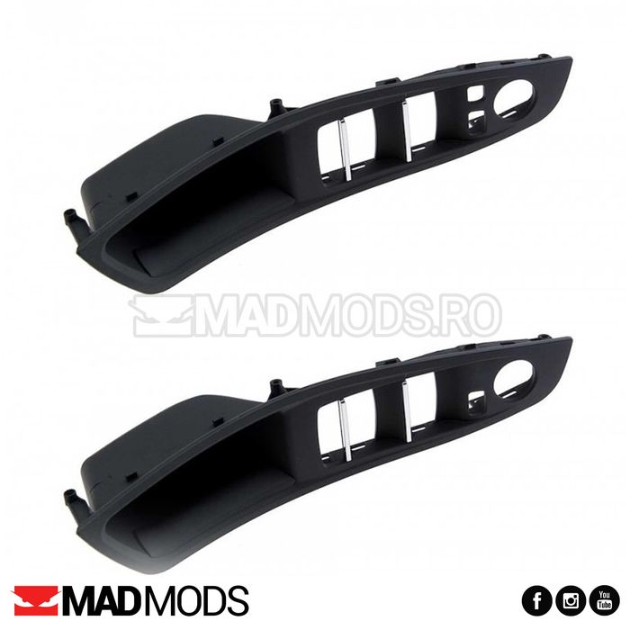 Set 4 manere interior portiere BMW Seria 5 F10 F11, Negre Crem Maro