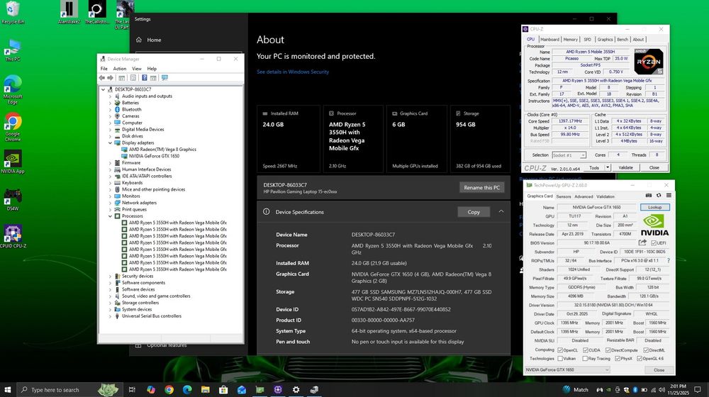 Laptop Gaming HP Pavilion /Ryzen 5 / GTX 1650/ 24 Gb Ram /  SSD 1Tb