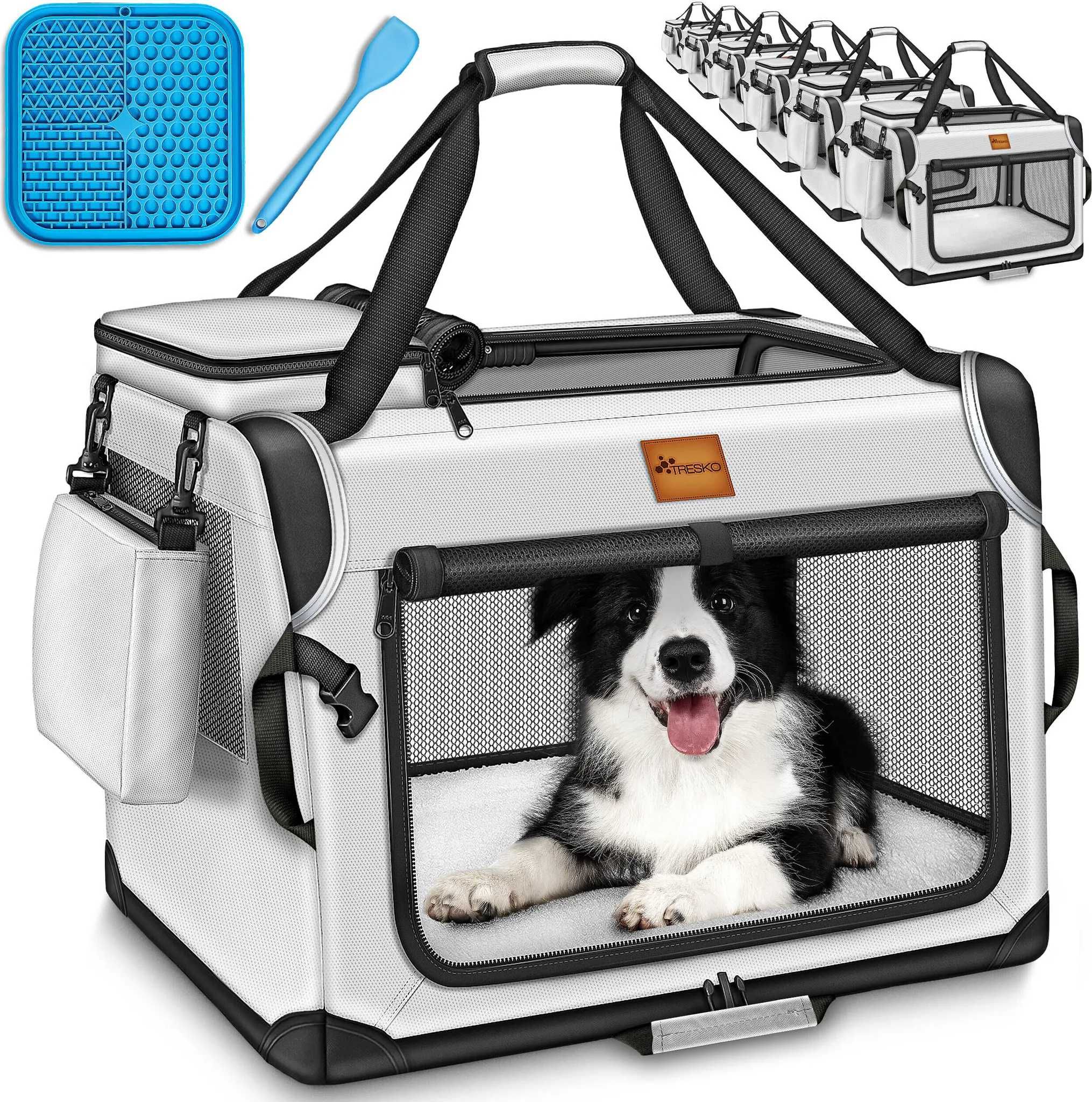 Сгъваема клетка за кучета антрацит XXL 92x63x63см Tresko