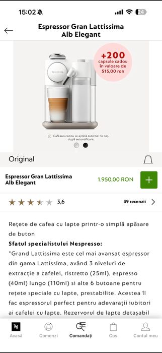 Nespresso Gran Lattisima