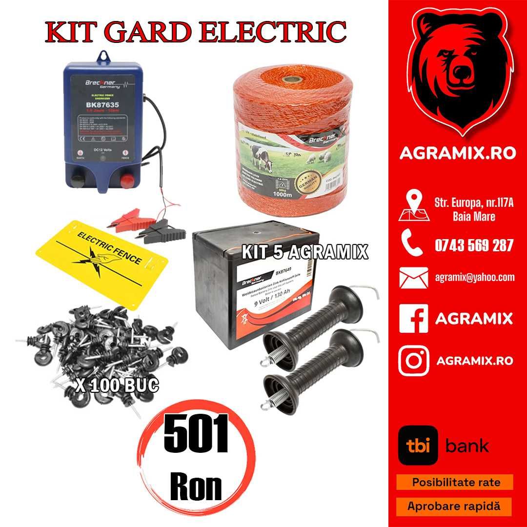 Set nou Agramix complet cu accesorii gard electric marca BK Germany