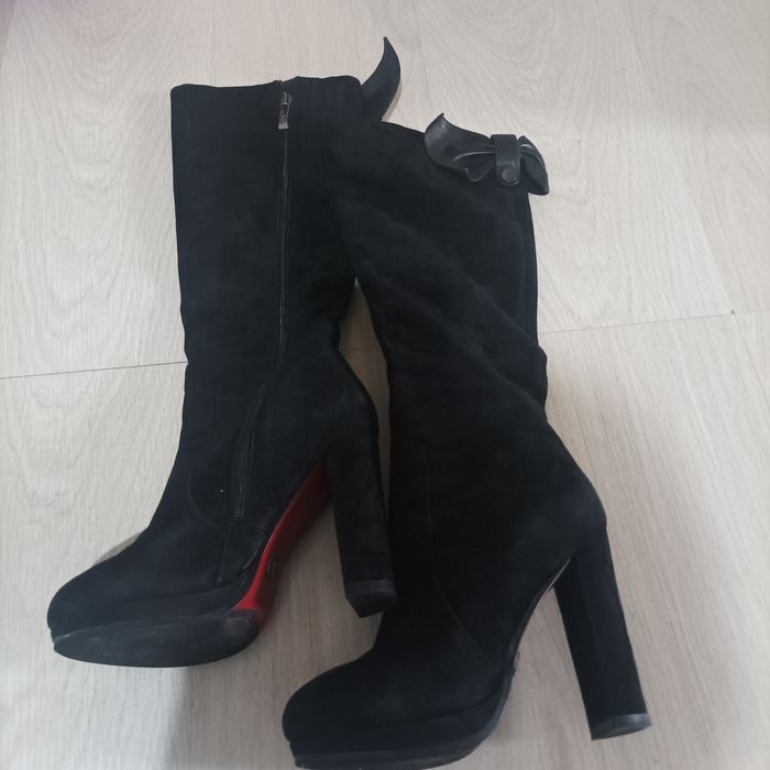 Зимние сапоги натуралка нубук